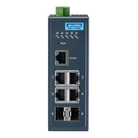 EKI-7706G-2F Managed Fiber Optic Gigabit Switch