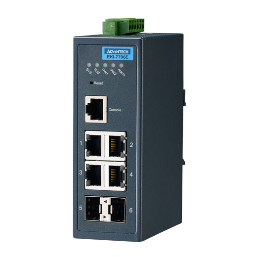 EKI-7706E-2F Managed Fiber Optic Gigabit Switch