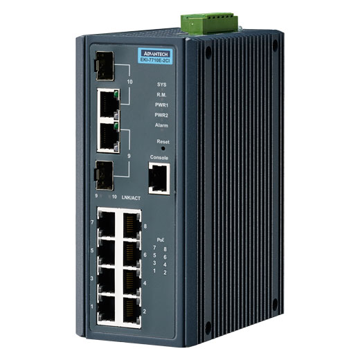 EKI-7710E-2CI Managed Fiber Optic Gigabit Switch