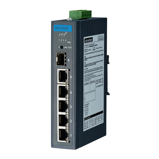 EKI-2706G-1GFPI Unmanaged PoE Ethernet Switch